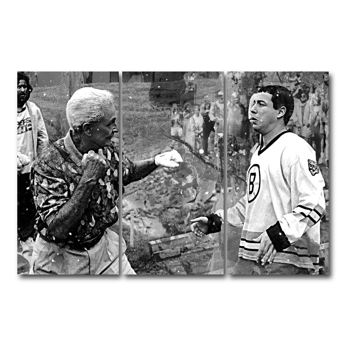 AUTO-MOCKUP WHITE | Happy Gilmore & Bob Barker Grayscale | 3 Piece | Gallery Wrap Canvas | group=12x24