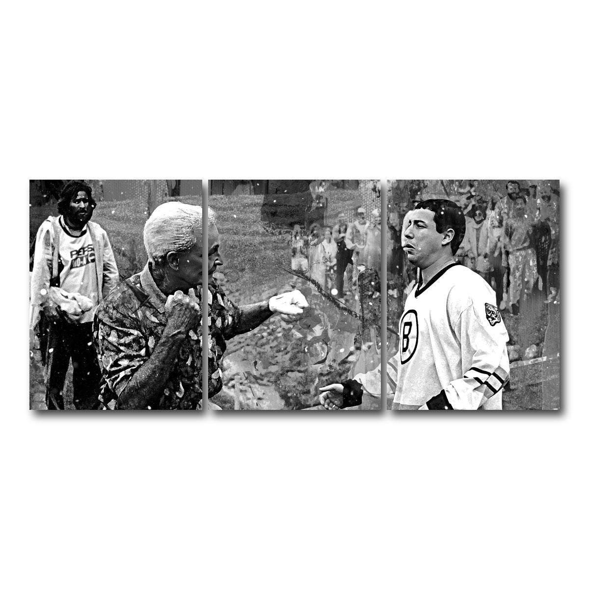 AUTO-MOCKUP WHITE | Happy Gilmore & Bob Barker Grayscale | 3 Piece | Gallery Wrap Canvas | group=18x24