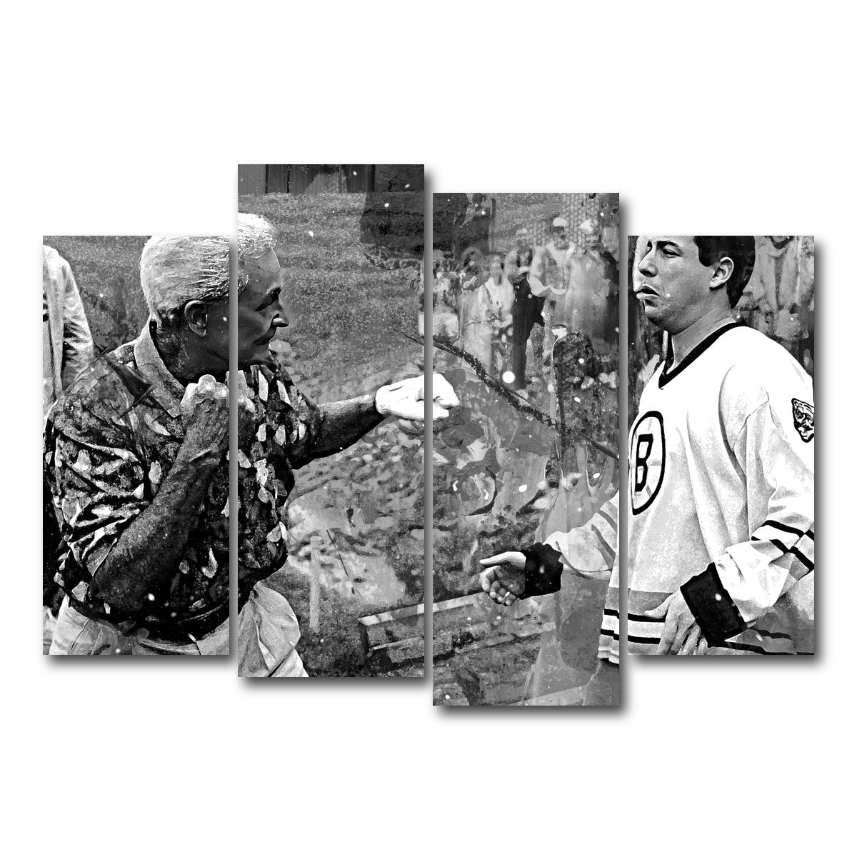 AUTO-MOCKUP WHITE | Happy Gilmore & Bob Barker Grayscale | 4 Piece | Gallery Wrap Canvas | group=4_normal