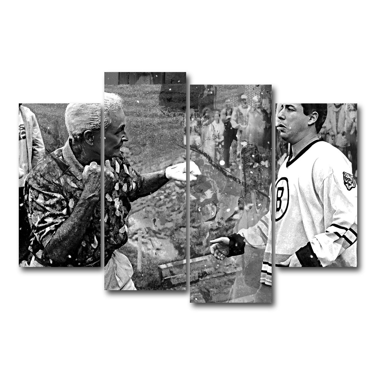 AUTO-MOCKUP WHITE | Happy Gilmore & Bob Barker Grayscale | 4 Piece | Gallery Wrap Canvas | group=4_short