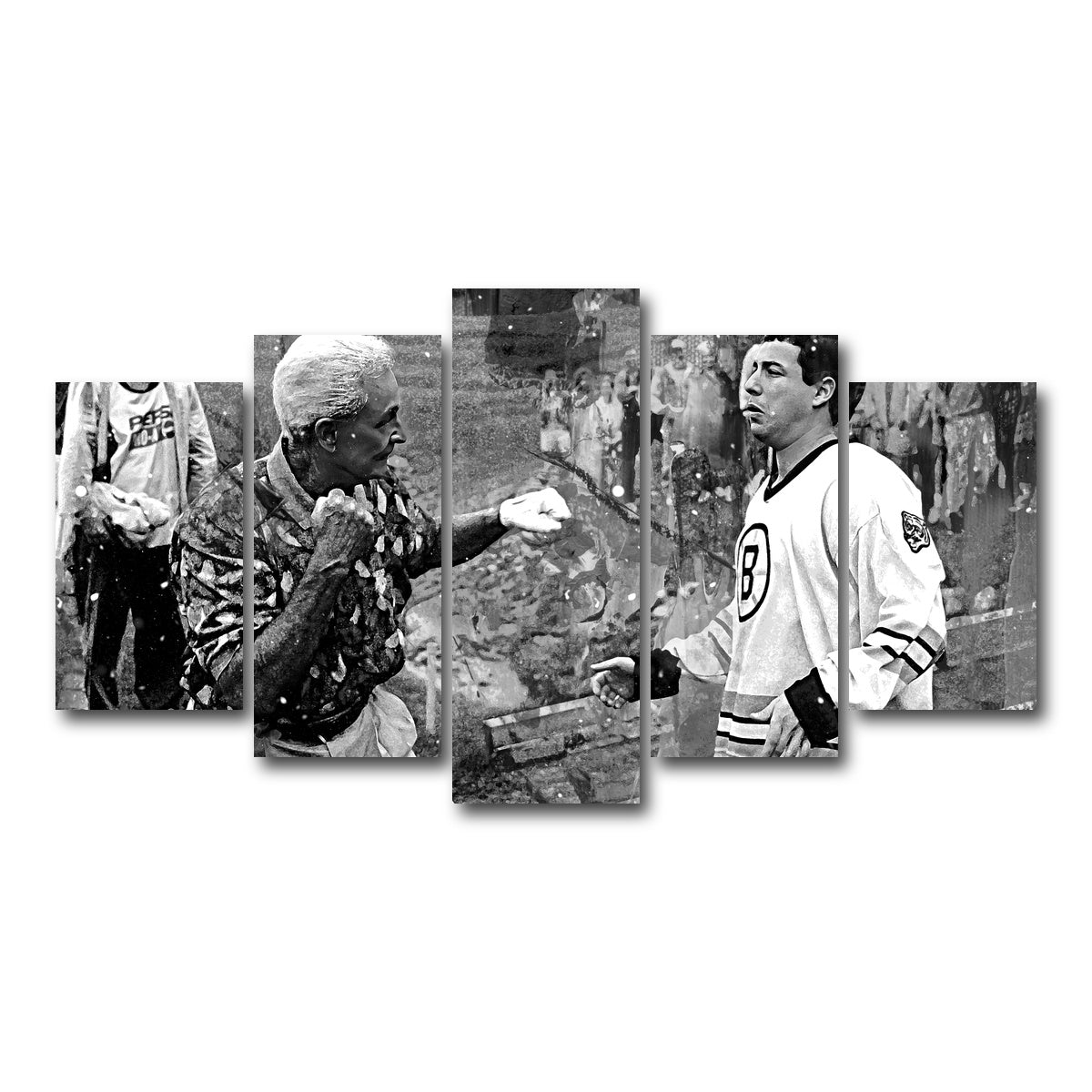 AUTO-MOCKUP WHITE | Happy Gilmore & Bob Barker Grayscale | 5 Piece | Gallery Wrap Canvas | group=5_normal