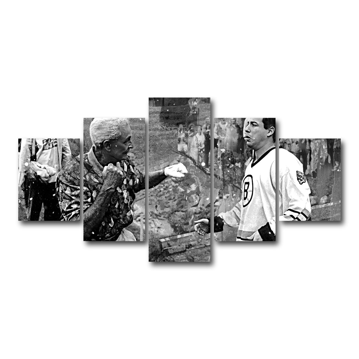 AUTO-MOCKUP WHITE | Happy Gilmore & Bob Barker Grayscale | 5 Piece | Gallery Wrap Canvas | group=5_short