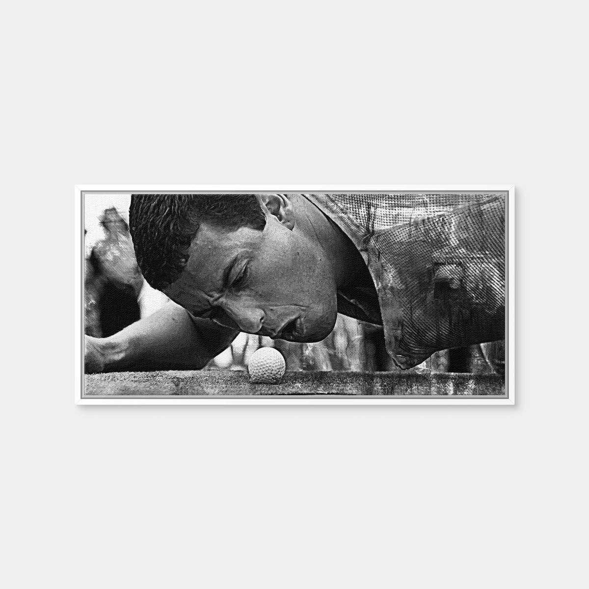 AUTO-MOCKUP WHITE | Happy Gilmore Grayscale | 1 Piece | White Framed Canvas | group=2x1