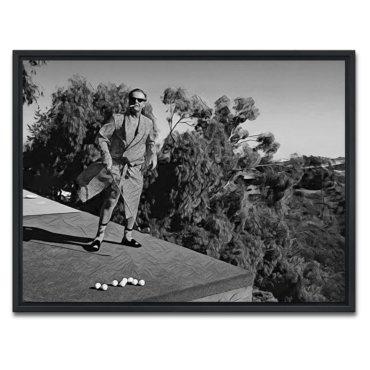 AUTO-MOCKUP WHITE | Happy Jack Grayscale | 1 Piece | Black Framed Canvas | group=4x3