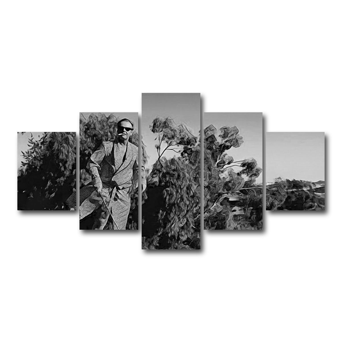 AUTO-MOCKUP WHITE | Happy Jack Grayscale | 5 Piece | Gallery Wrap Canvas | group=5_short