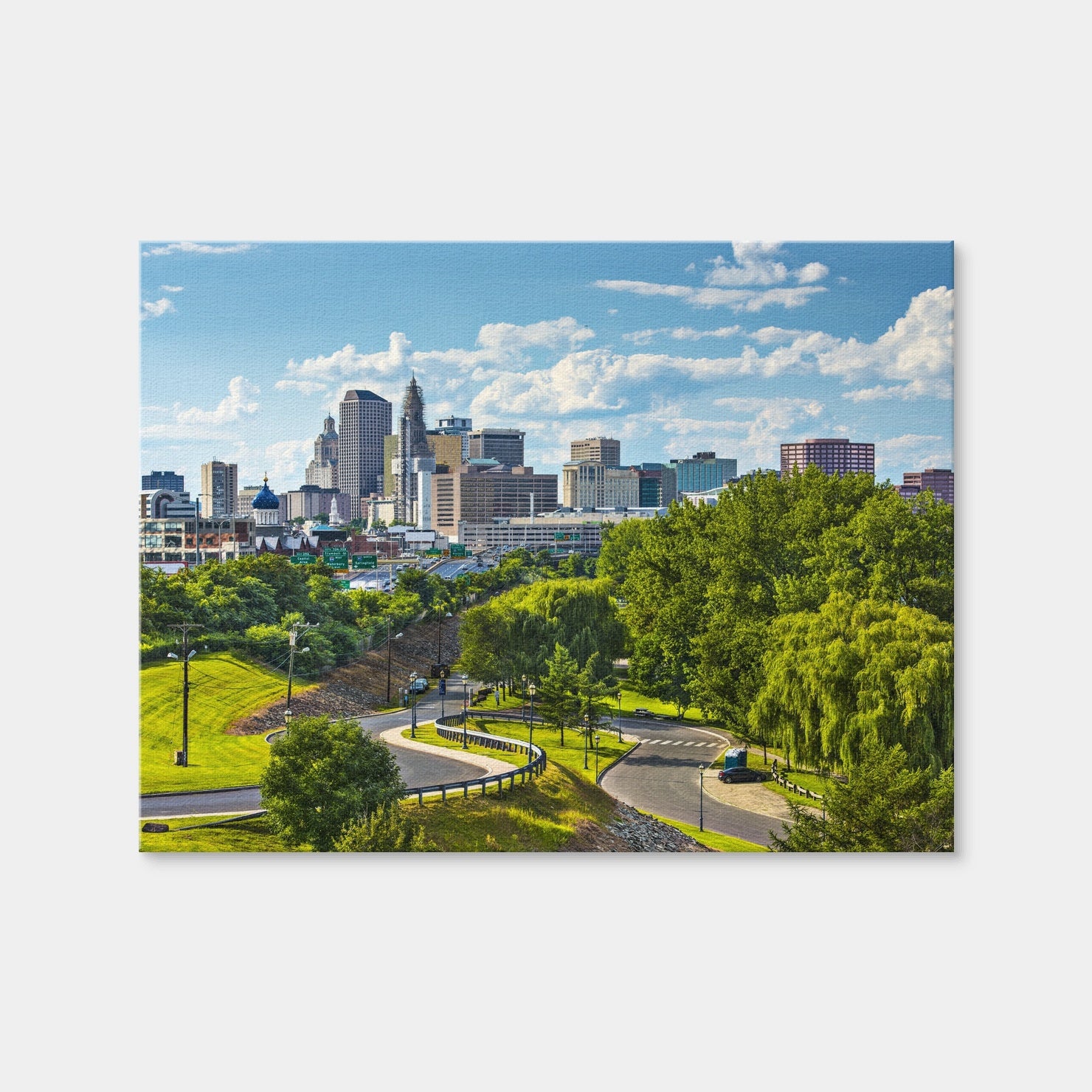 AUTO-MOCKUP WHITE | Hartford Downtown Cityscape | 1 Piece | Gallery Wrap Canvas | group=4x3