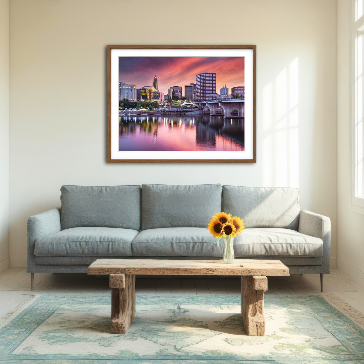 AUTO-MOCKUP ROOM | Hartford Skyline Wall Art