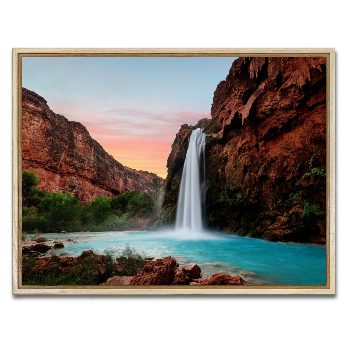 AUTO-MOCKUP WHITE | Havasu Falls | 1 Piece | Natural Framed Canvas | group=4x3