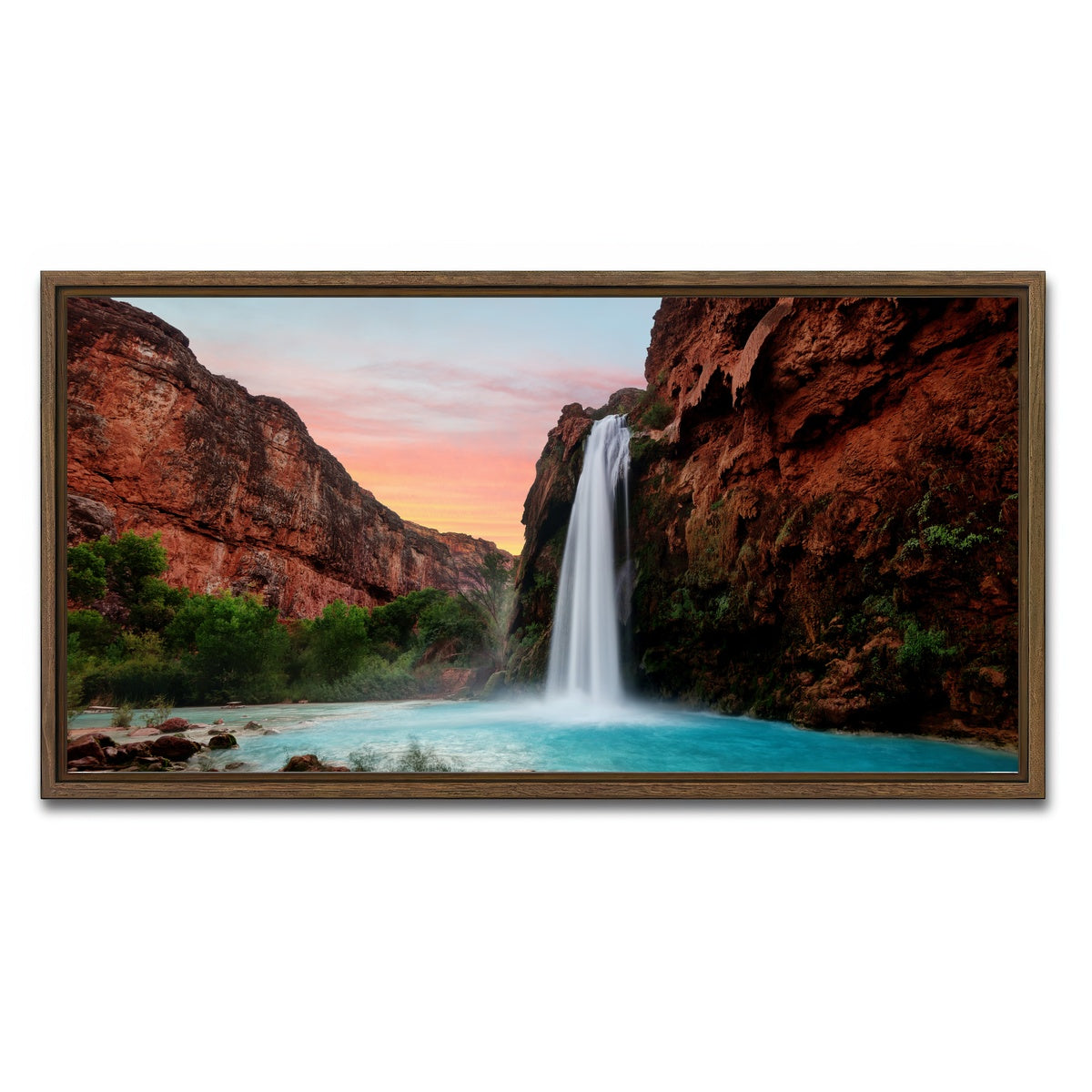 AUTO-MOCKUP WHITE | Havasu Falls | 1 Piece | Walnut Framed Canvas | group=2x1