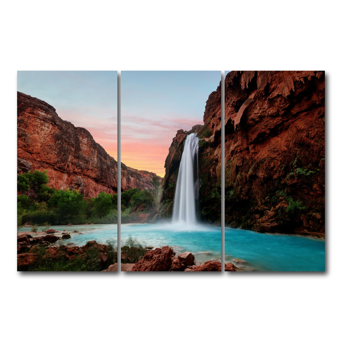 AUTO-MOCKUP WHITE | Havasu Falls | 3 Piece | Gallery Wrap Canvas | group=12x24