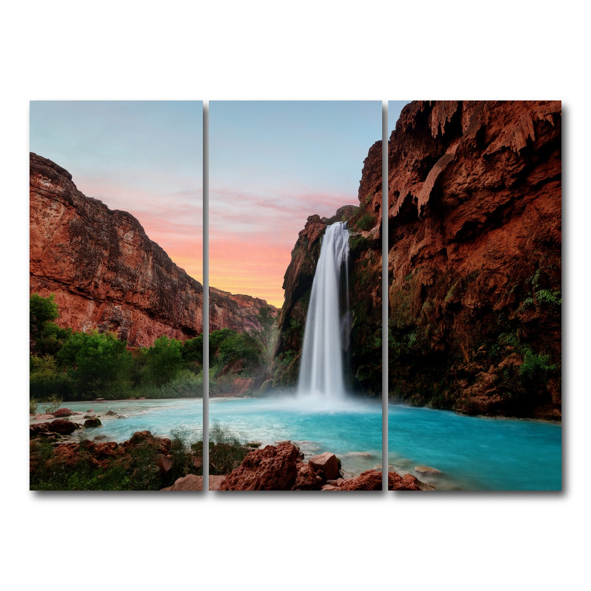 AUTO-MOCKUP WHITE | Havasu Falls | 3 Piece | Gallery Wrap Canvas | group=8x18