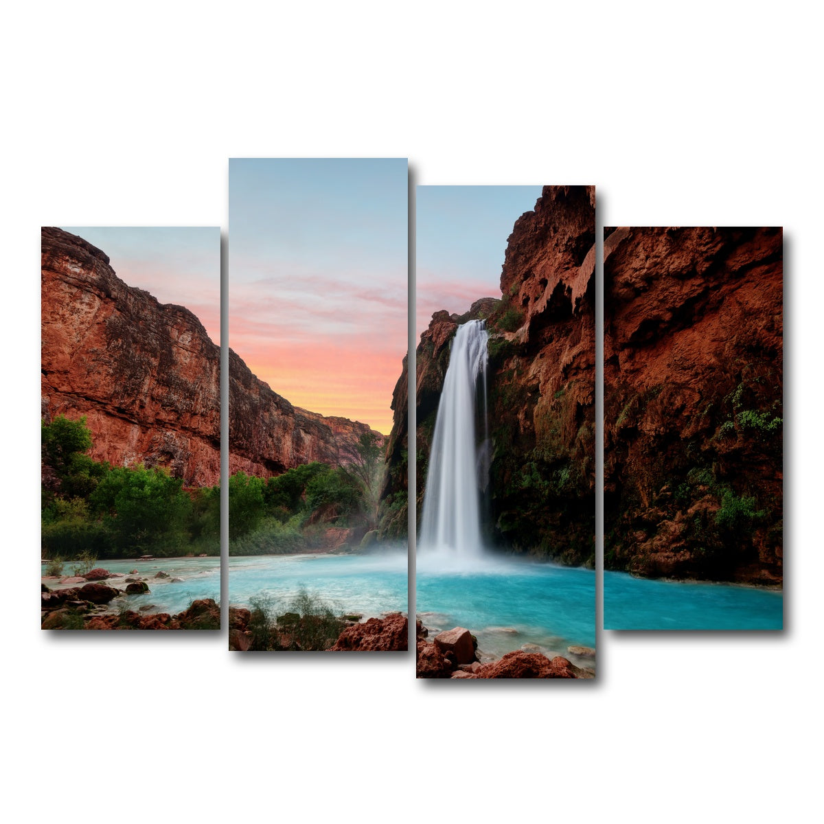 AUTO-MOCKUP WHITE | Havasu Falls | 4 Piece | Gallery Wrap Canvas | group=4_normal