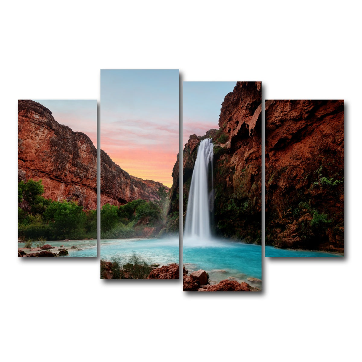 AUTO-MOCKUP WHITE | Havasu Falls | 4 Piece | Gallery Wrap Canvas | group=4_short