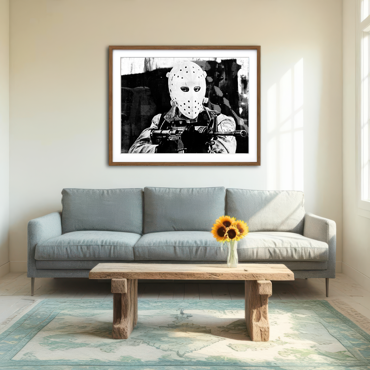 AUTO-MOCKUP ROOM | Heat - The Heist Grayscale Wall Art