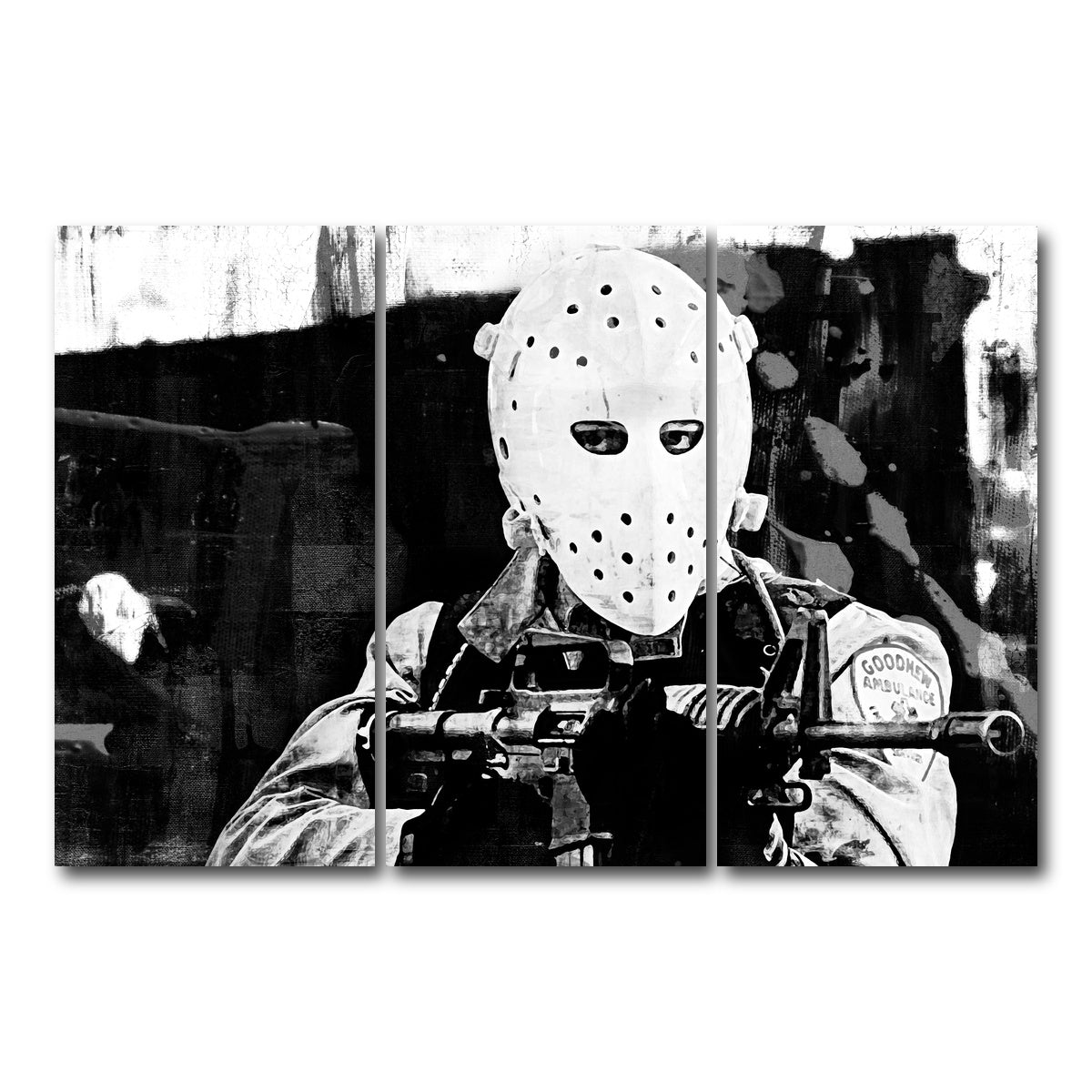 AUTO-MOCKUP WHITE | Heat - The Heist Grayscale | 3 Piece | Gallery Wrap Canvas | group=12x24