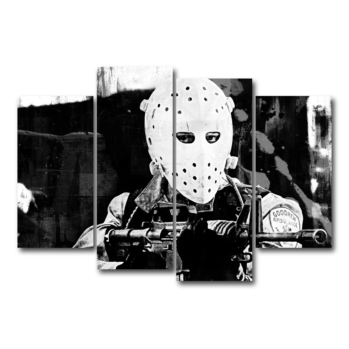 AUTO-MOCKUP WHITE | Heat - The Heist Grayscale | 4 Piece | Gallery Wrap Canvas | group=4_short