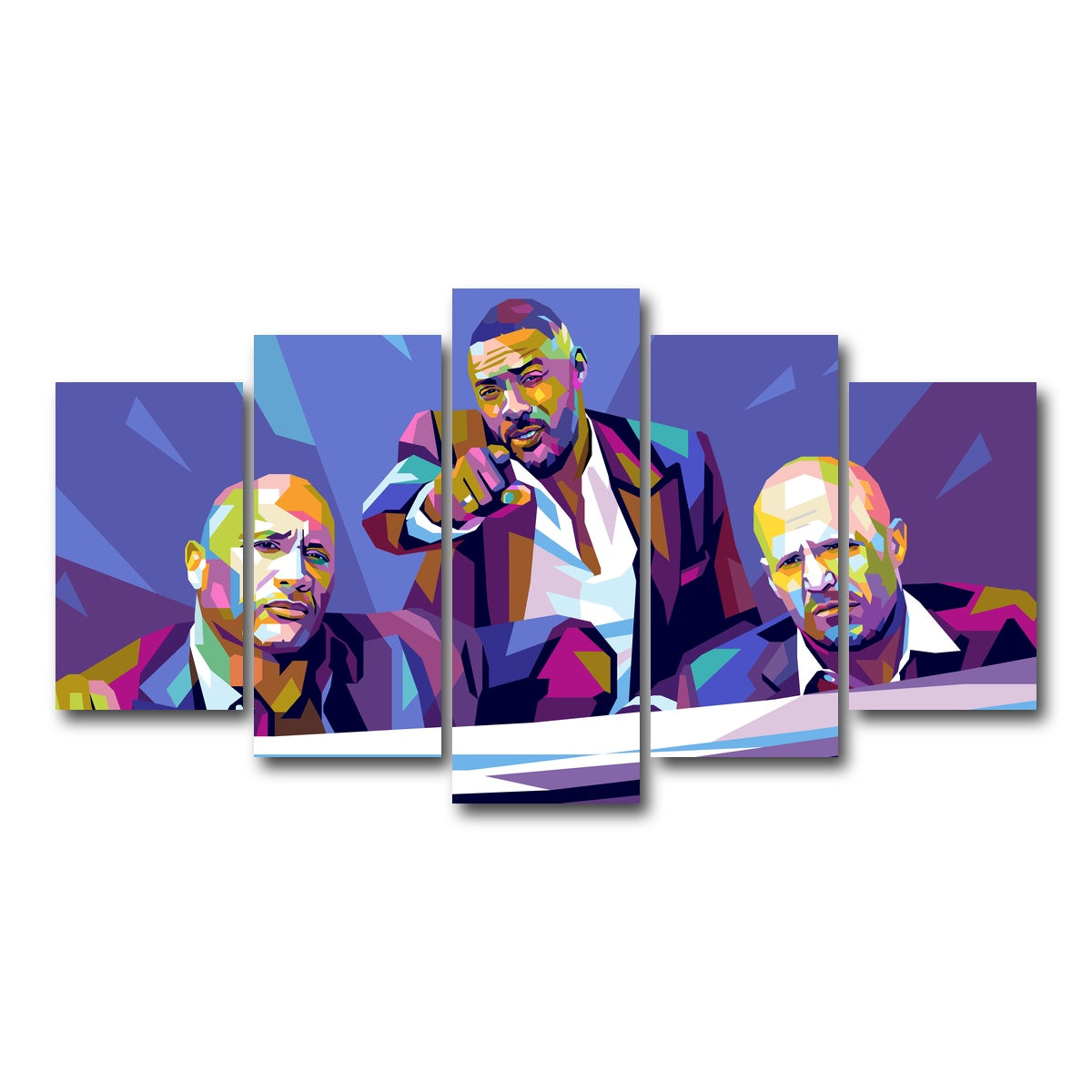 AUTO-MOCKUP WHITE | Hobbs & Shaw | 5 Piece | Gallery Wrap Canvas | group=5_normal