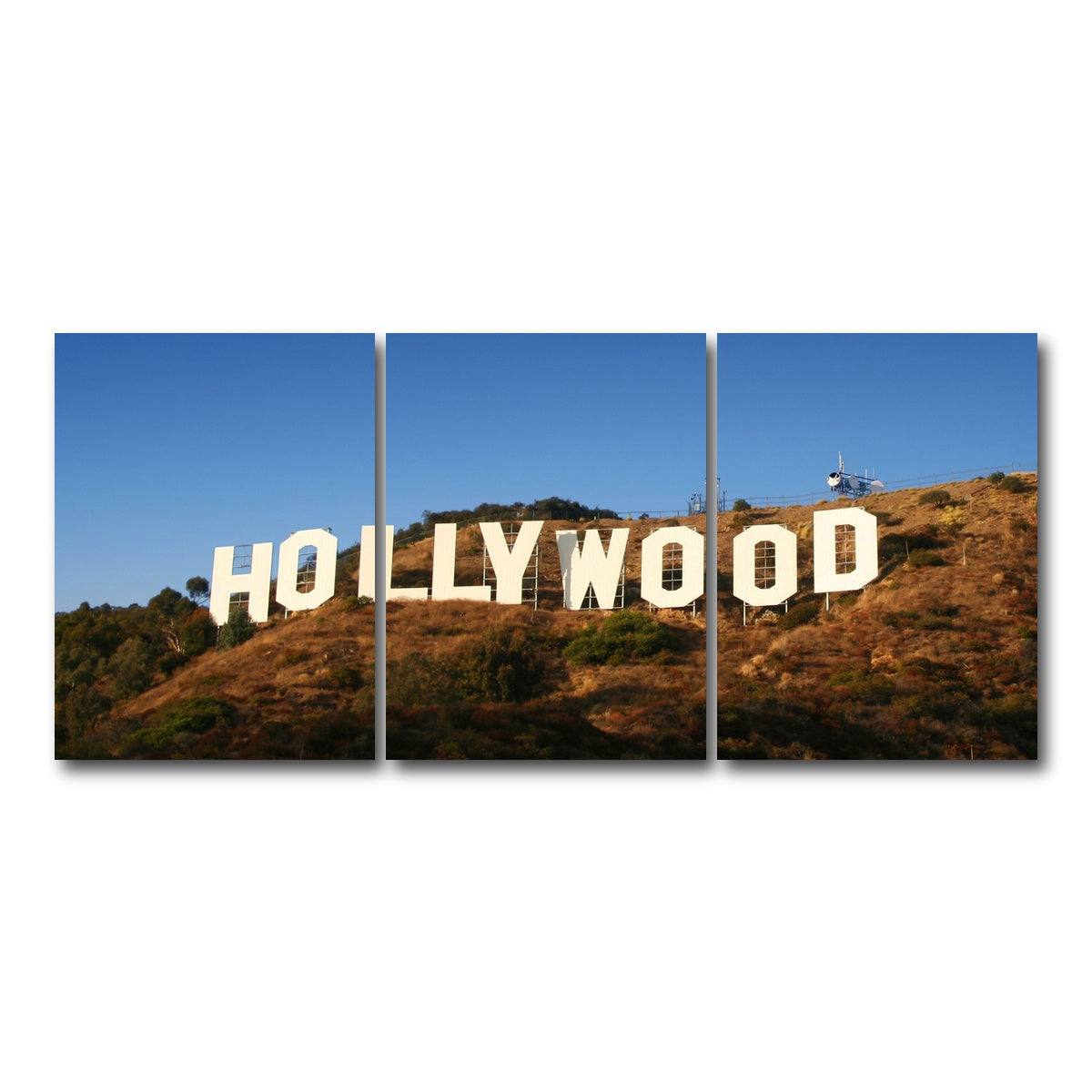 AUTO-MOCKUP WHITE | Hollywood Sign | 3 Piece | Gallery Wrap Canvas | group=18x24