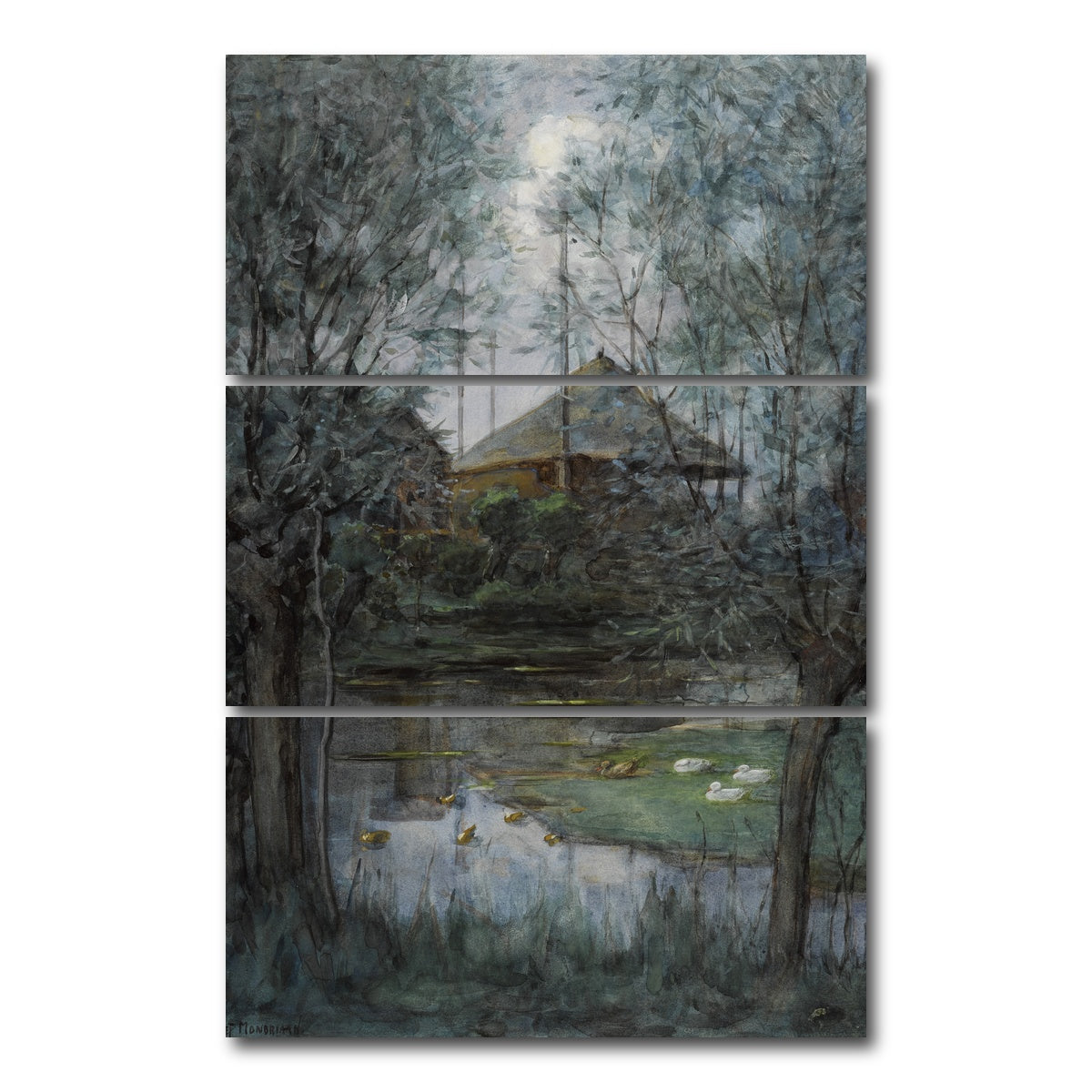 AUTO-MOCKUP WHITE | Hooischelf | 3 Piece | Gallery Wrap Canvas | group=12x24_stacked