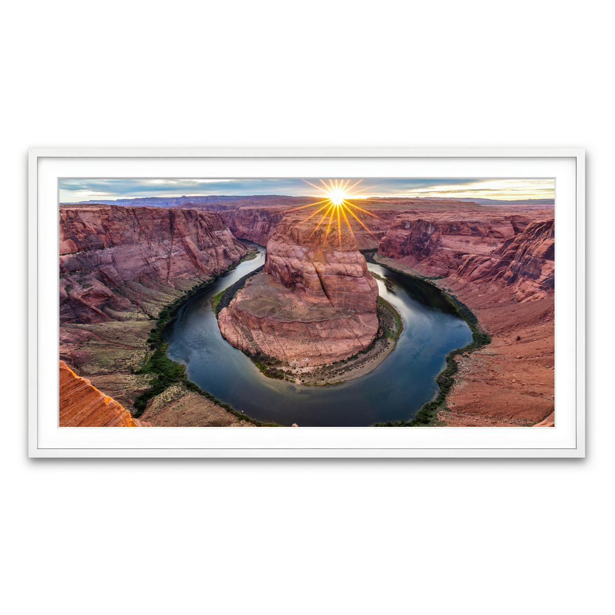 Framed Print 2x1 White