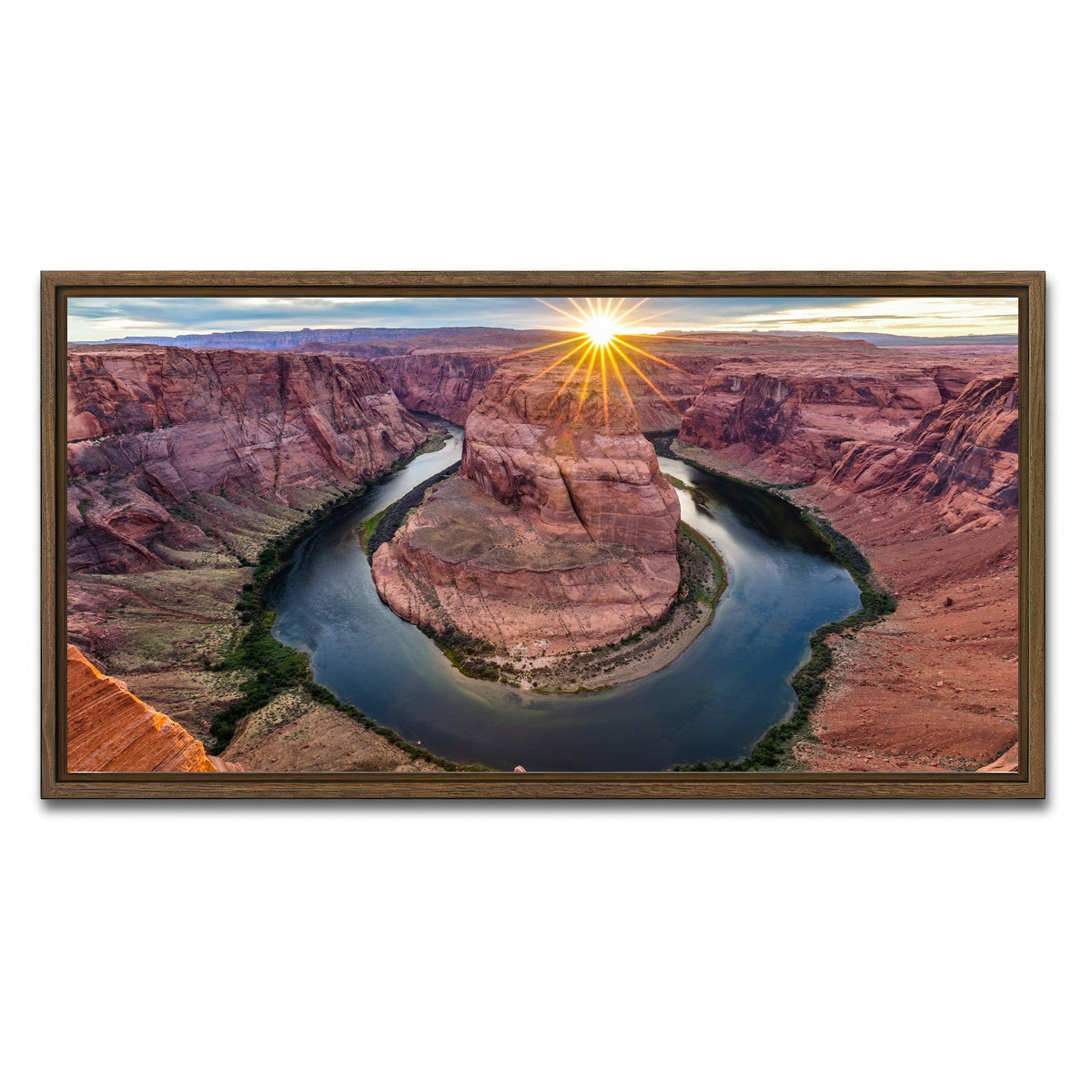 AUTO-MOCKUP WHITE | Horseshoe Bend | 1 Piece | Walnut Framed Canvas | group=2x1