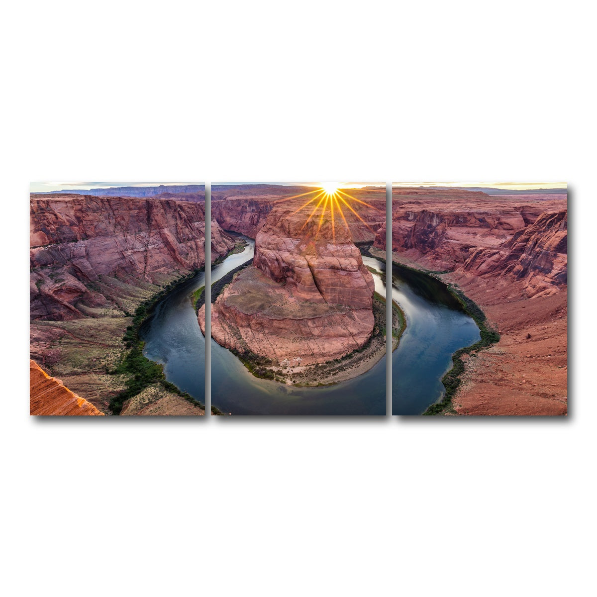 AUTO-MOCKUP WHITE | Horseshoe Bend | 3 Piece | Gallery Wrap Canvas | group=18x24