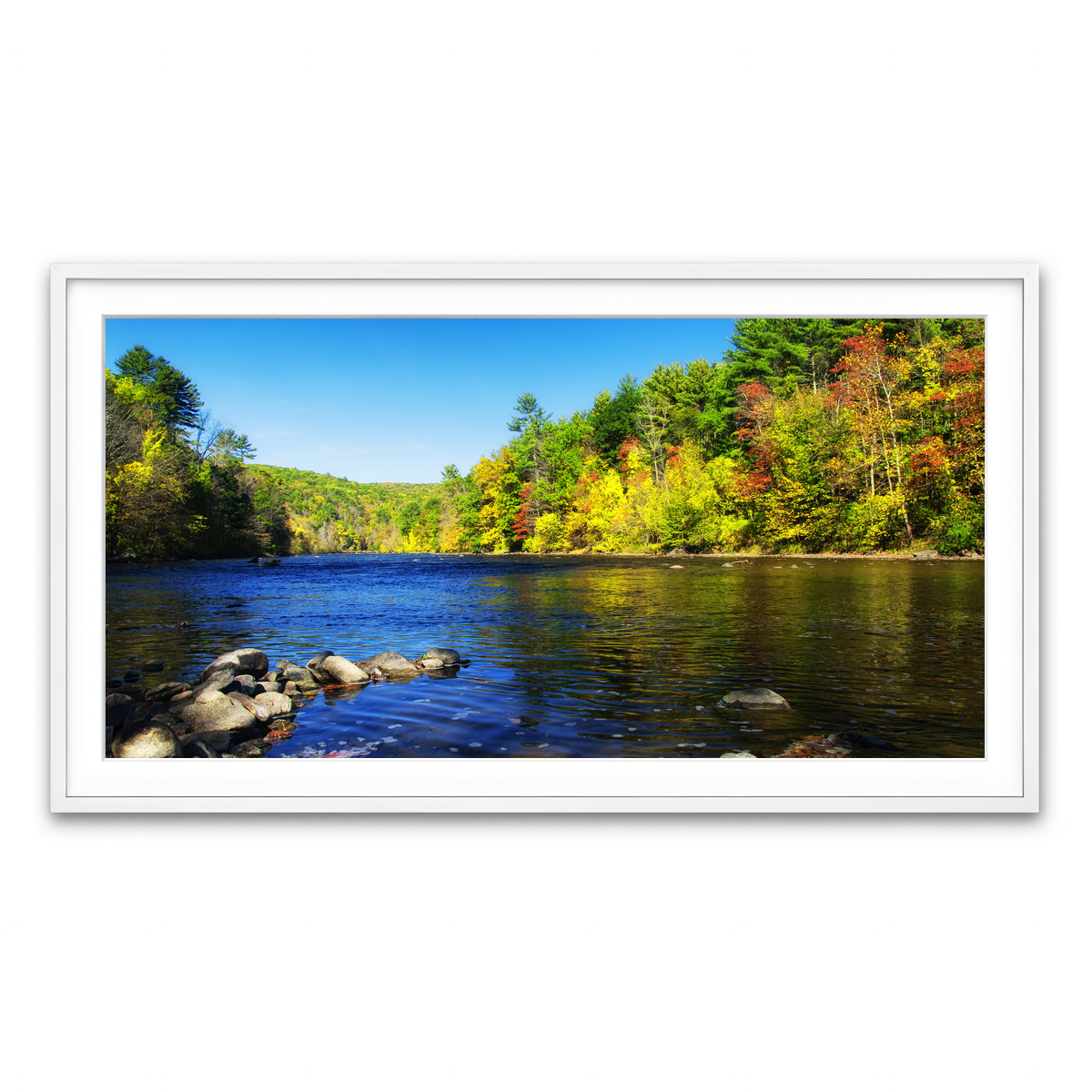 Framed Print 2x1 White