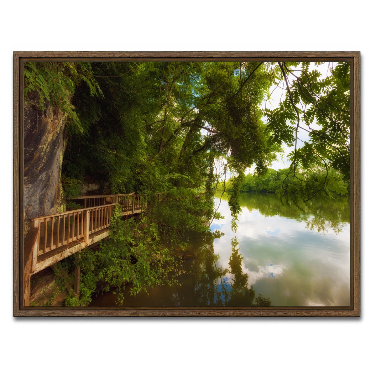 AUTO-MOCKUP WHITE | Ijam Nature Park Boardwalk | 1 Piece | Walnut Framed Canvas | group=4x3