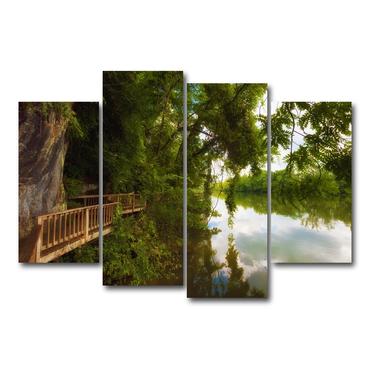 AUTO-MOCKUP WHITE | Ijam Nature Park Boardwalk | 4 Piece | Gallery Wrap Canvas | group=4_short