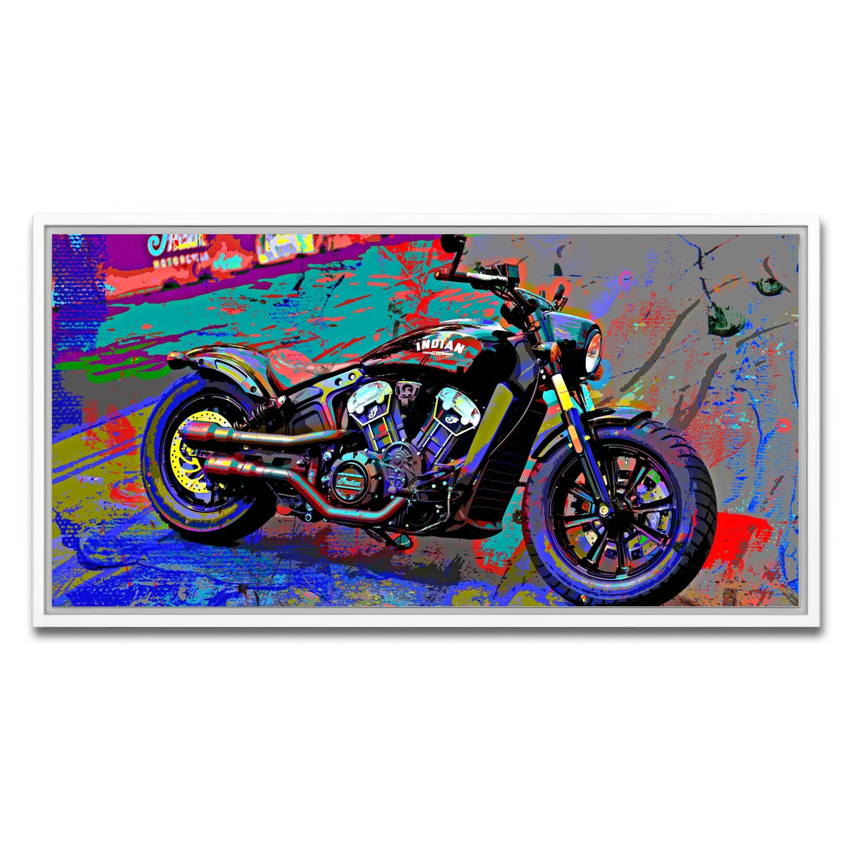 AUTO-MOCKUP WHITE | Indian Motorcycle | 1 Piece | White Framed Canvas | group=2x1