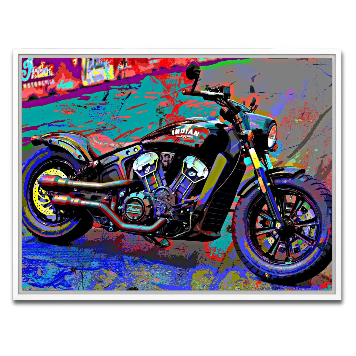 AUTO-MOCKUP WHITE | Indian Motorcycle | 1 Piece | White Framed Canvas | group=4x3