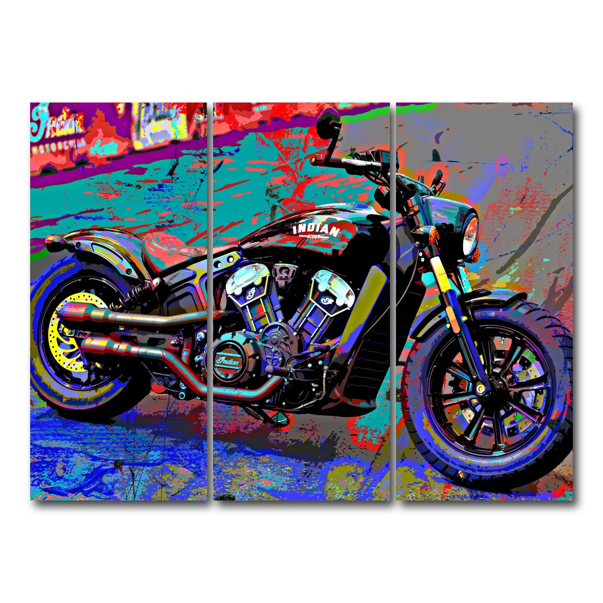 AUTO-MOCKUP WHITE | Indian Motorcycle | 3 Piece | Gallery Wrap Canvas | group=8x18