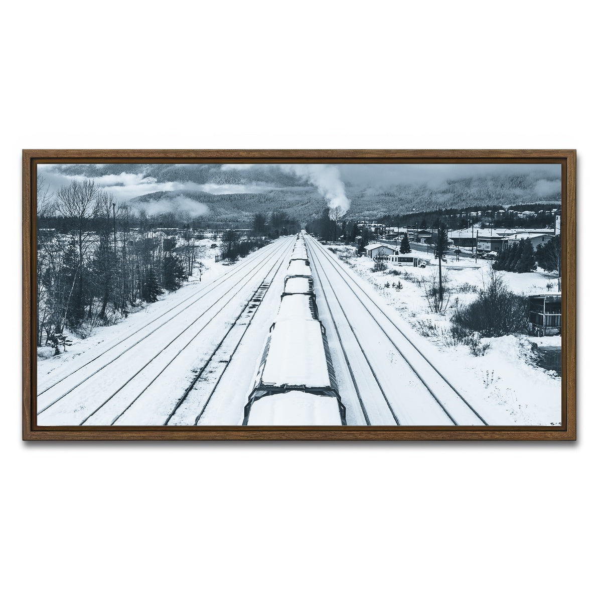 AUTO-MOCKUP WHITE | Industrial Overpass | 1 Piece | Walnut Framed Canvas | group=2x1