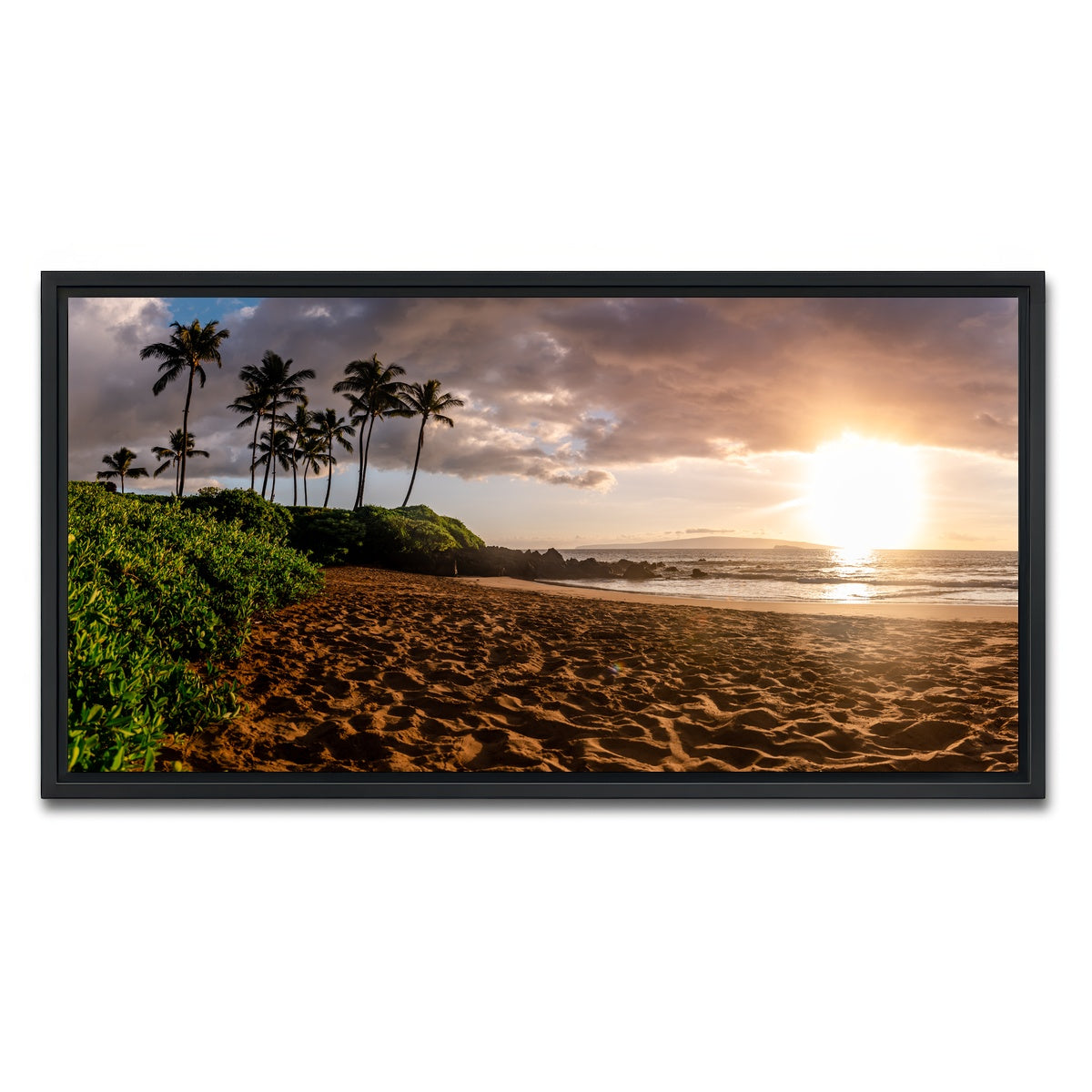 AUTO-MOCKUP WHITE | Island Sunset | 1 Piece | Black Framed Canvas | group=2x1