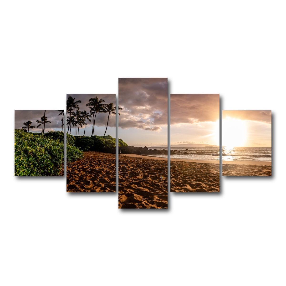 AUTO-MOCKUP WHITE | Island Sunset | 5 Piece | Gallery Wrap Canvas | group=5_short