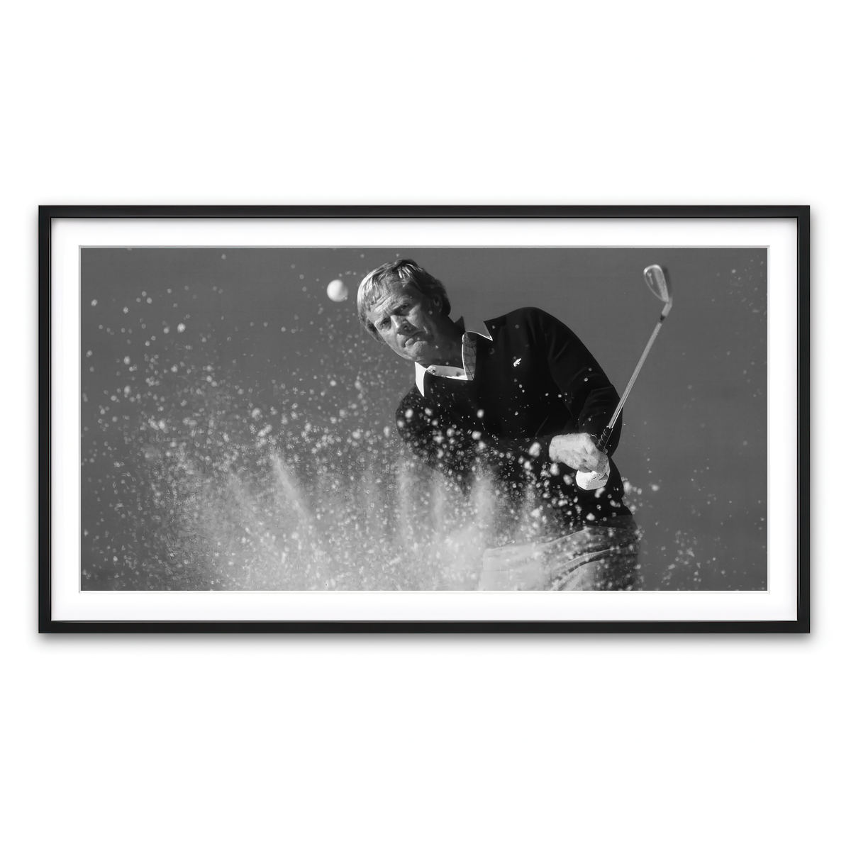 AUTO-MOCKUP WHITE | Jack Nicklaus Grayscale | 1 Piece | Black Framed Print | group=2x1