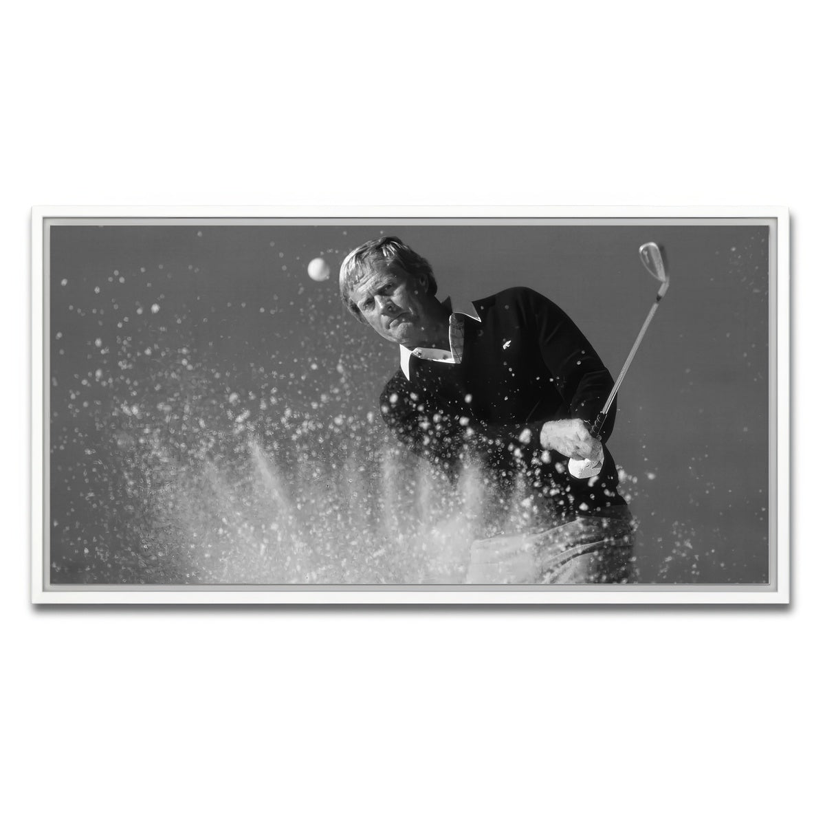 AUTO-MOCKUP WHITE | Jack Nicklaus Grayscale | 1 Piece | White Framed Canvas | group=2x1