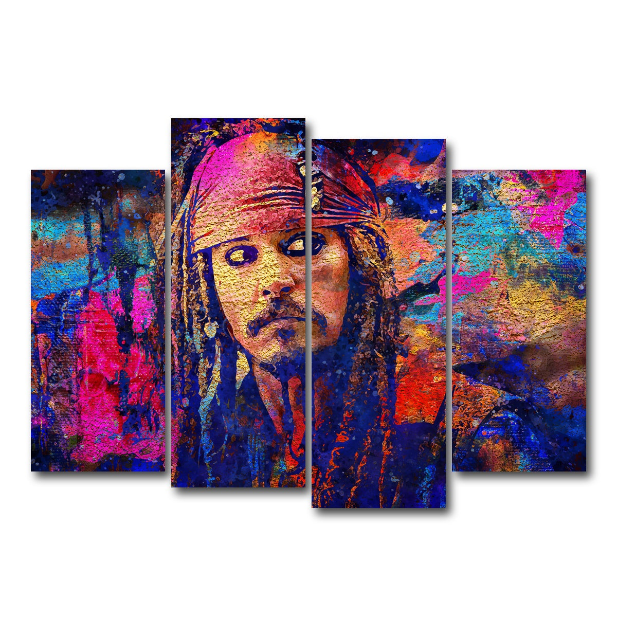 AUTO-MOCKUP WHITE | Jack Sparrow | 4 Piece | Gallery Wrap Canvas | group=4_normal
