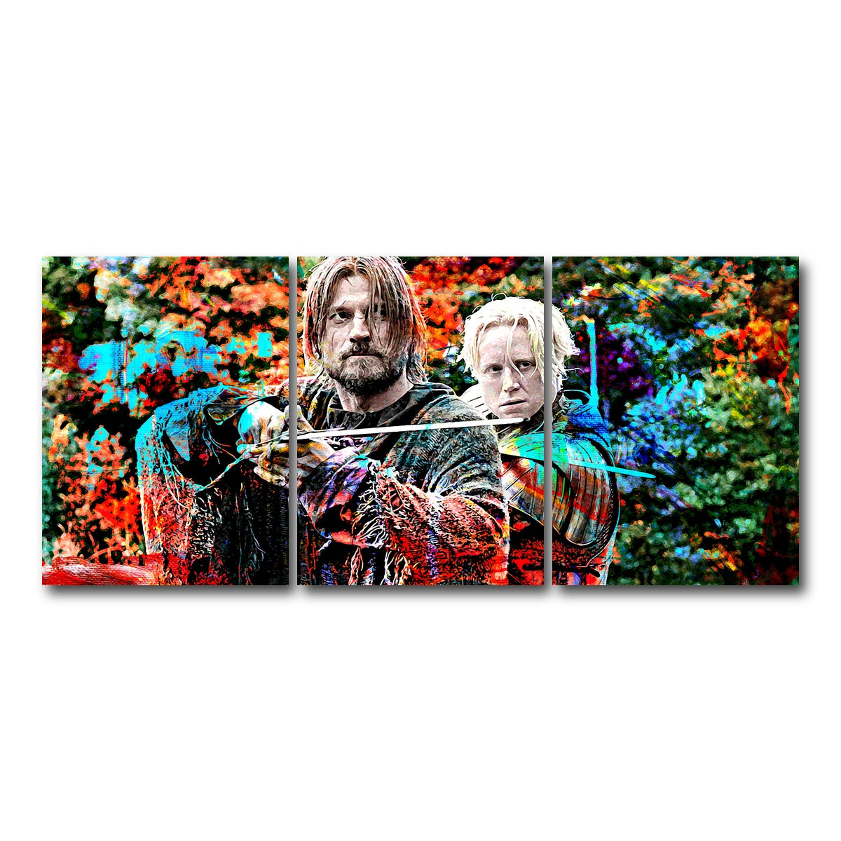 AUTO-MOCKUP WHITE | Jaime and Brienne | 3 Piece | Gallery Wrap Canvas | group=18x24