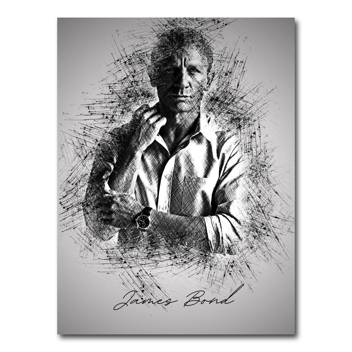 AUTO-MOCKUP WHITE | James Bond Sleeves | 1 Piece | Gallery Wrap Canvas | group=3x4