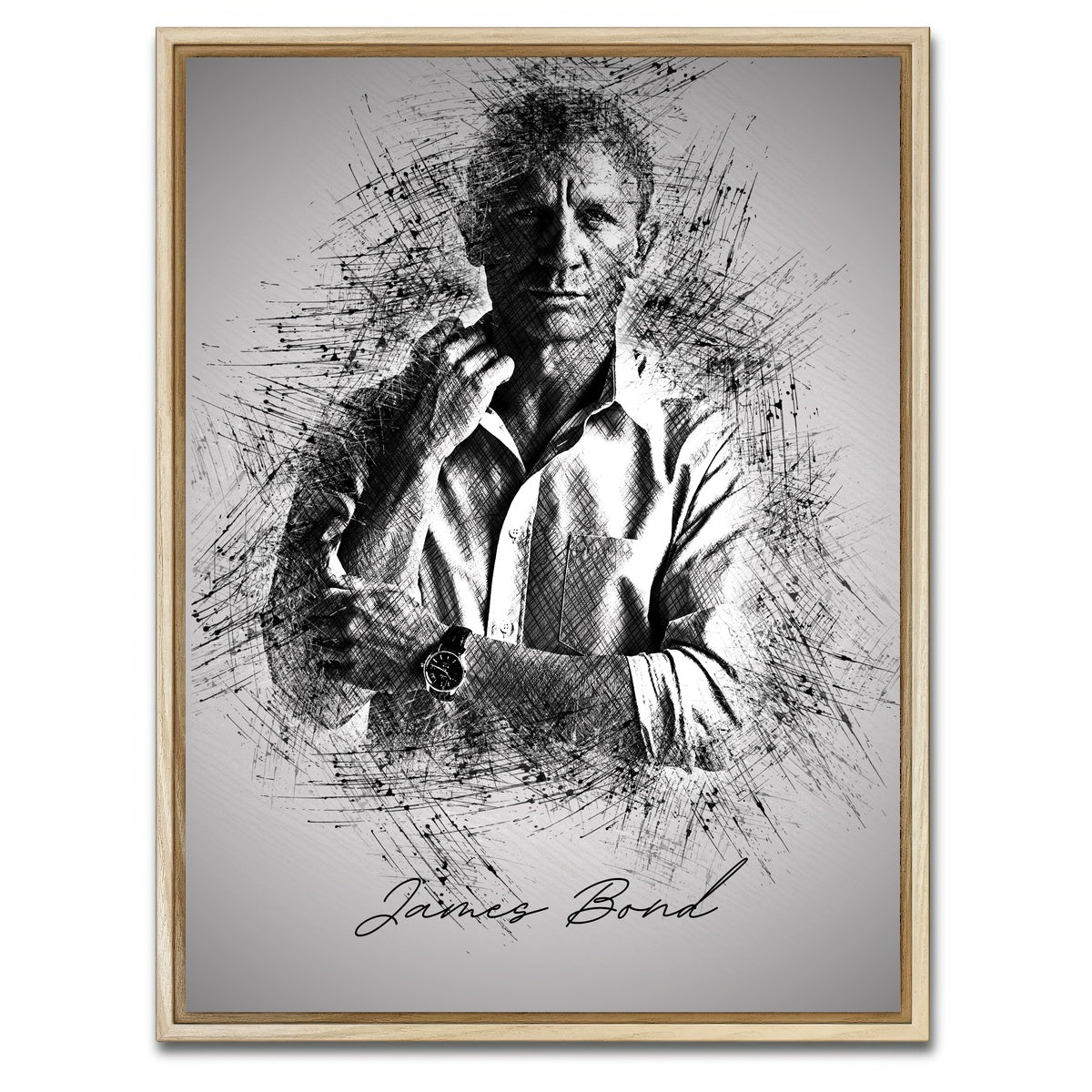 AUTO-MOCKUP WHITE | James Bond Sleeves | 1 Piece | Natural Framed Canvas | group=3x4
