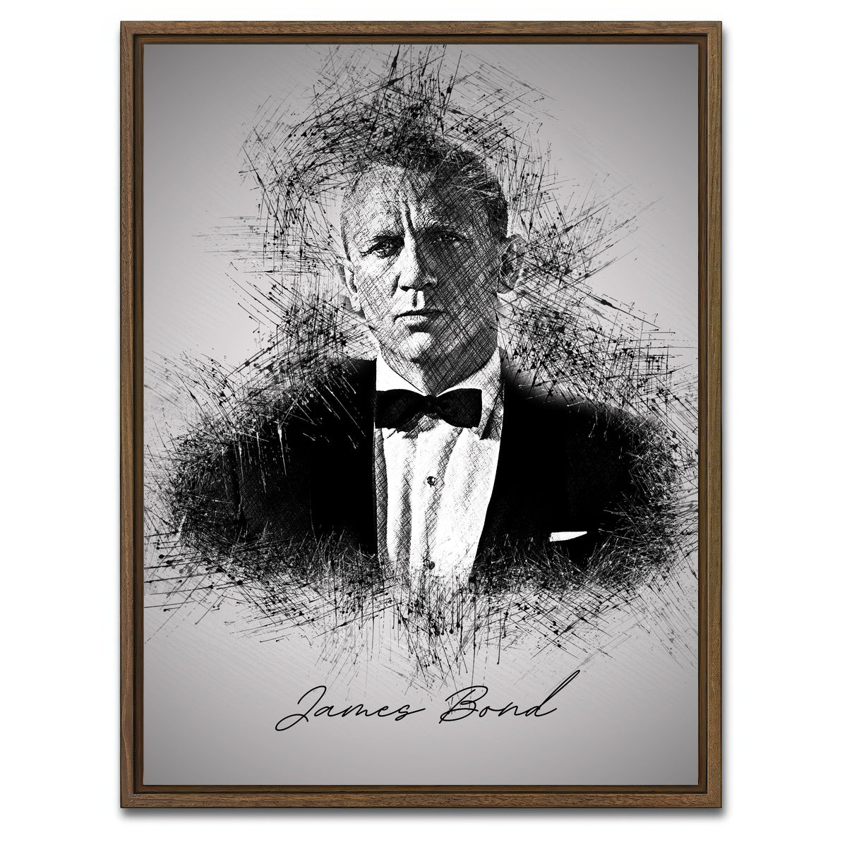 AUTO-MOCKUP WHITE | James Bond Tux | 1 Piece | Walnut Framed Canvas | group=3x4