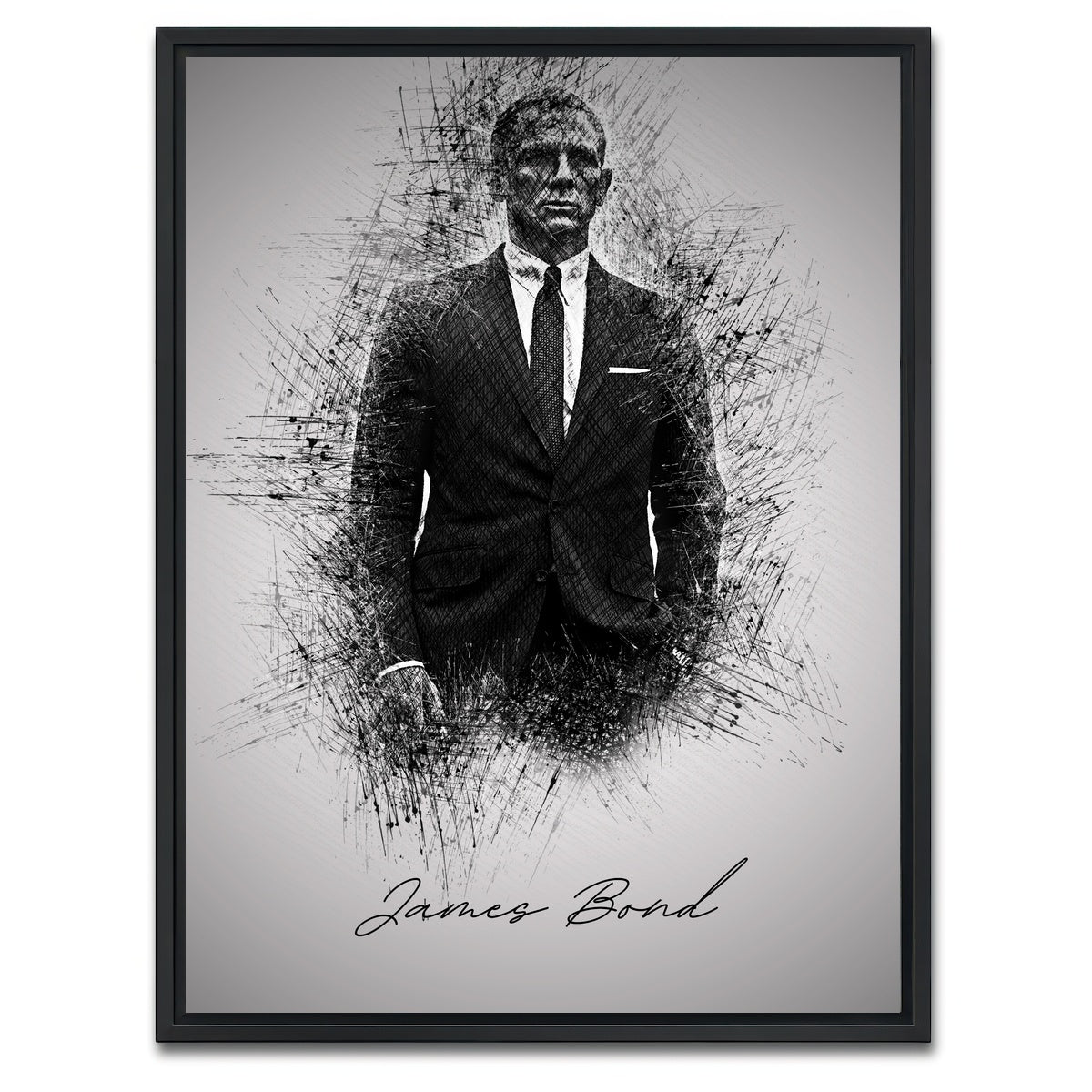 AUTO-MOCKUP WHITE | James Bond | 1 Piece | Black Framed Canvas | group=3x4