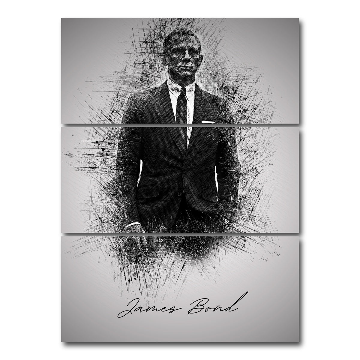 AUTO-MOCKUP WHITE | James Bond | 3 Piece | Gallery Wrap Canvas | group=8x18_stacked