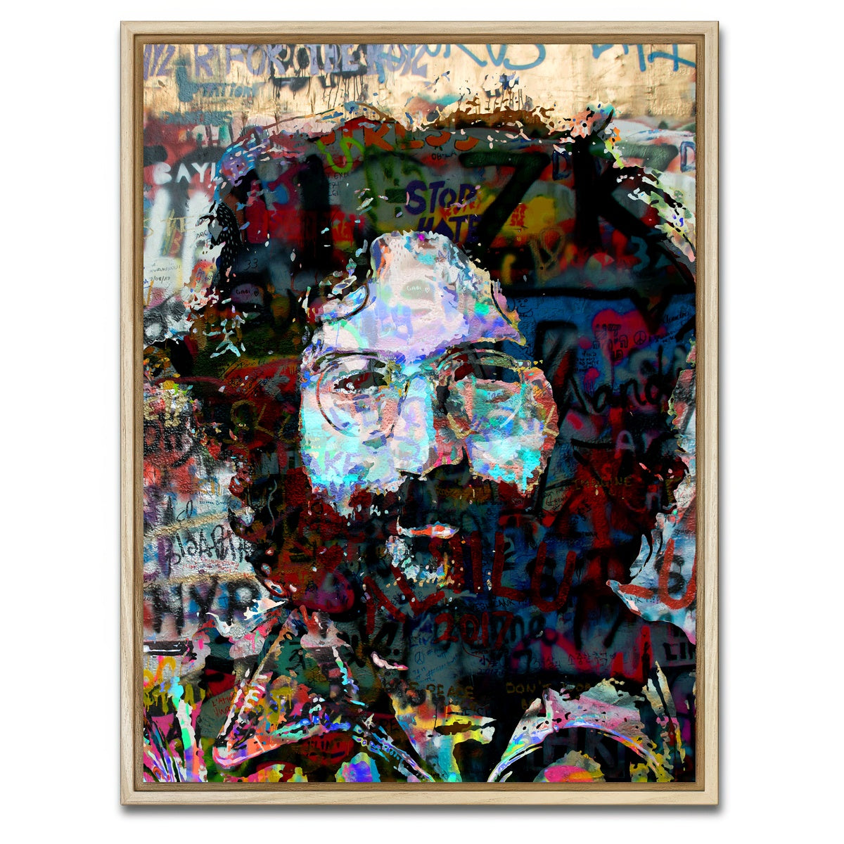 AUTO-MOCKUP WHITE | Jerry Garcia Heavy Graffiti | 1 Piece | Natural Framed Canvas | group=3x4