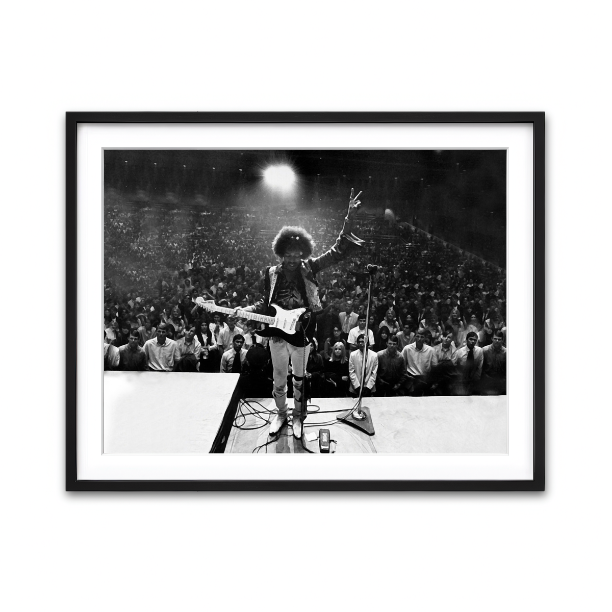 Jimi Hendrix Black and White Wall Art