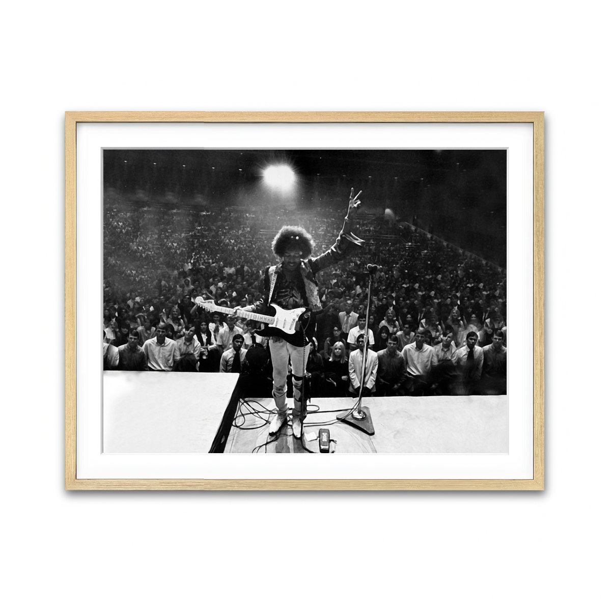 Jimi Hendrix Black and White Wall Art