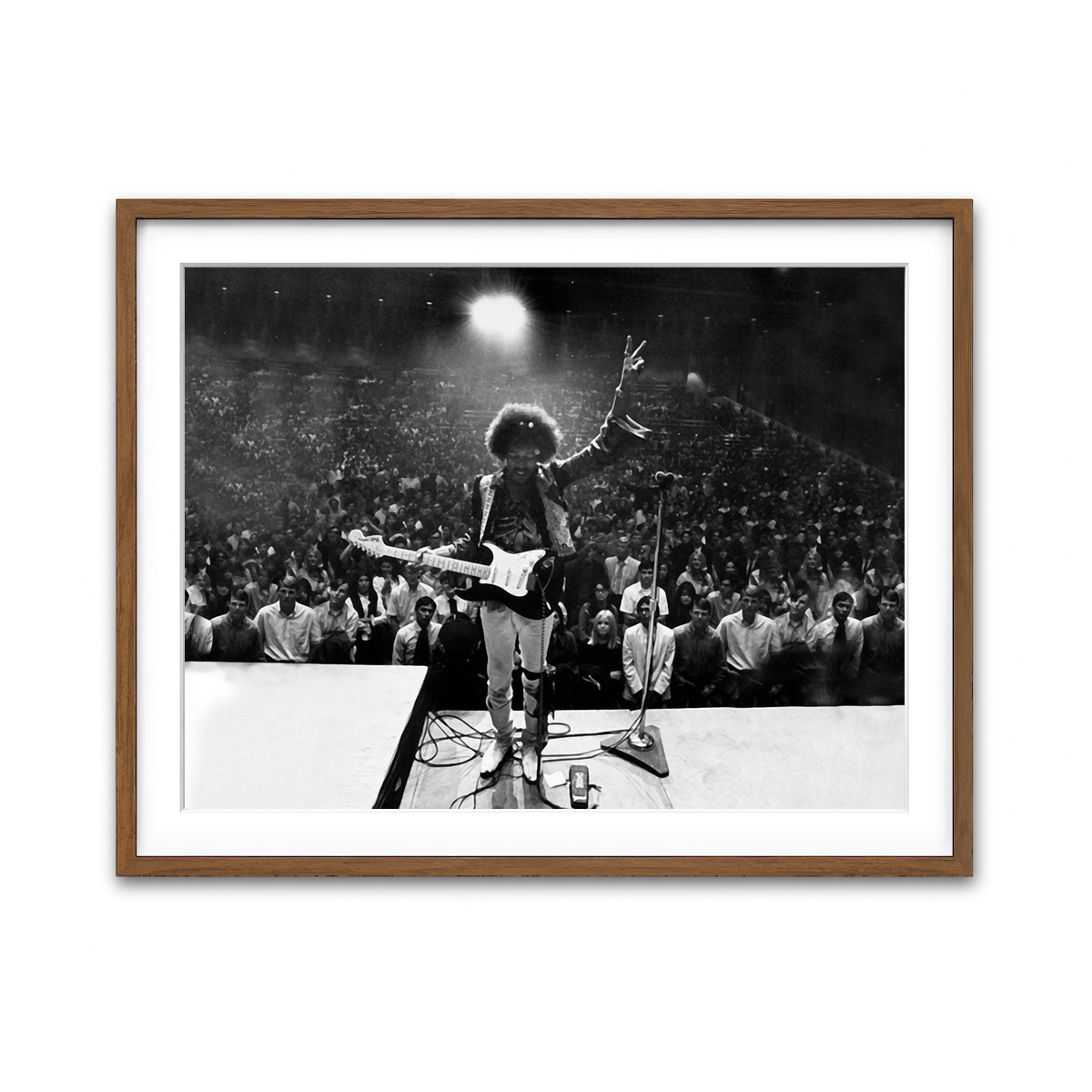 Jimi Hendrix Black and White Wall Art