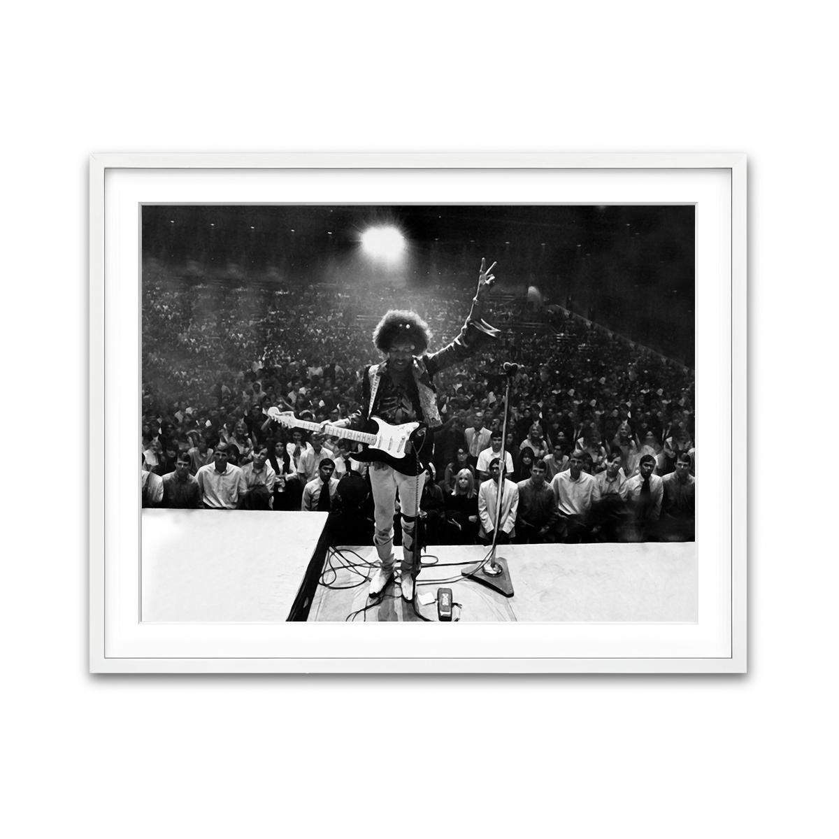 Jimi Hendrix Black and White Wall Art