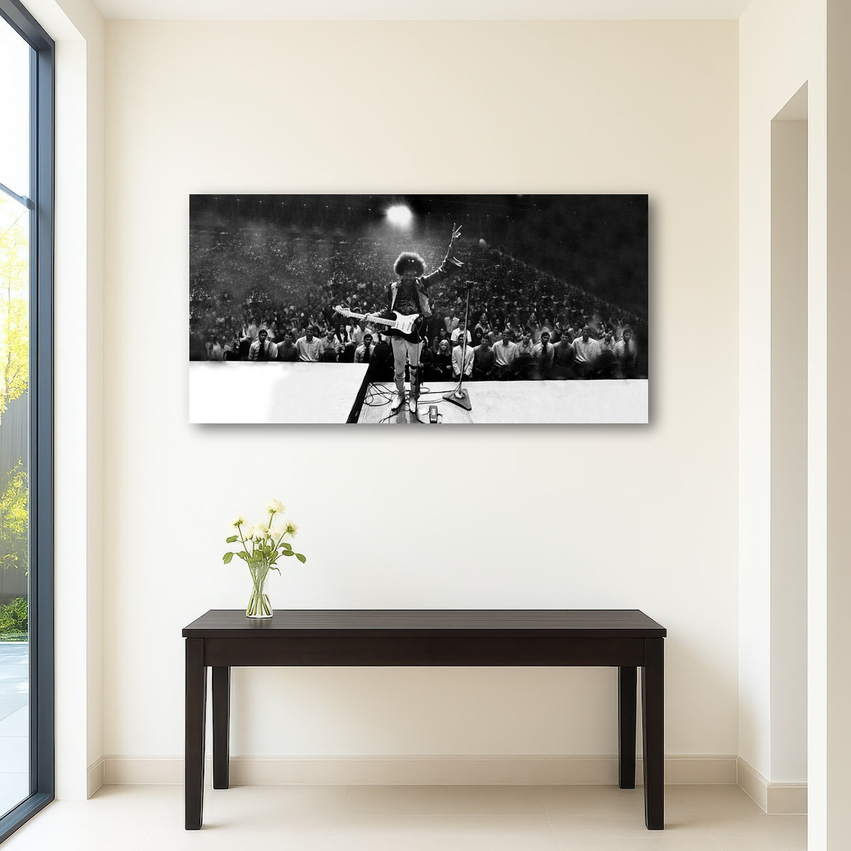 Jimi Hendrix Black and White Wall Art